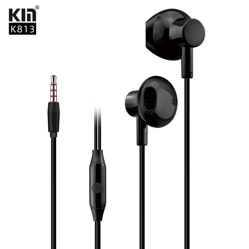 KM-K813入耳式有线时尚智能手机耳塞3.5mm通用线控带麦手机耳机
